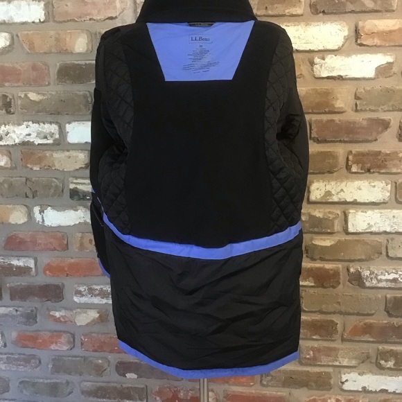 L.L. BEAN Woman’s Blue/Black Cinched Waist Ski Winter Primaloft Jacket Coat M - Picture 4 of 8